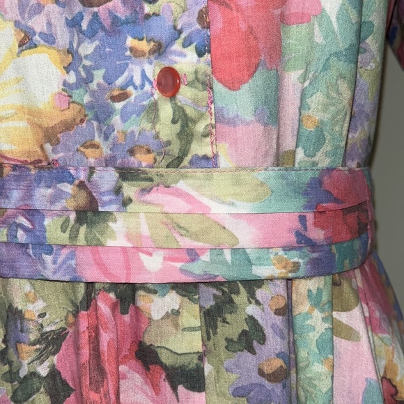 Vintage 80s Floral Midi Dress - Picture 6 of 14